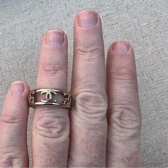 Chanel CC Cut Out Eternity Band Ring Size 6 - Picture 3 of 8